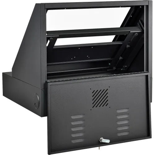 Global Industrial Mobile LCD Console Computer Cabinet, Black 273115BK