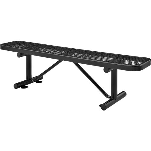 72 Inch Metal Mesh Flat Bench Black