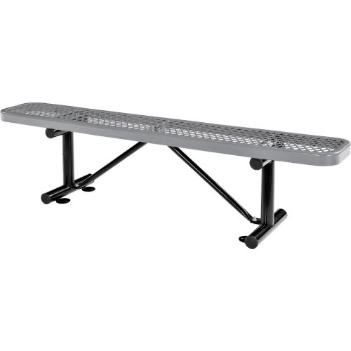72in Expanded Metal Steel Bench - No Back - Top Plank Gray