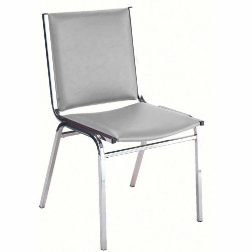 KFI Stack Chair - Armless - Vinyl - 2" thick Seat Light Gray Vinyl