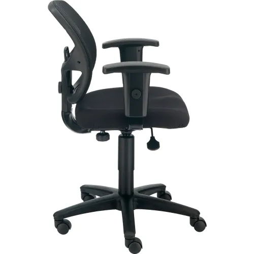 Interion® Office Chair Memory Foam With Mid Back & Adjustable Arms, Fabric,  Black