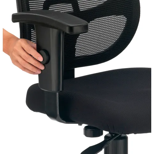 Interion® Office Chair Memory Foam With Mid Back & Adjustable Arms, Fabric,  Black