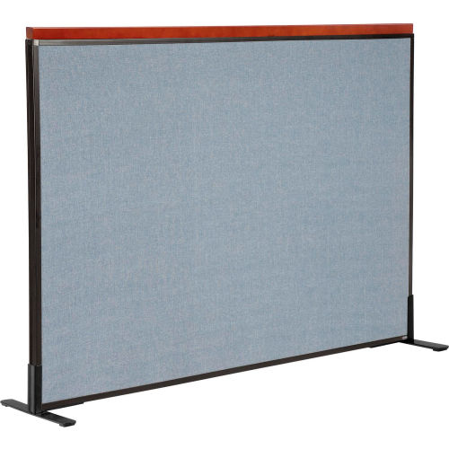 60-1/4W X 43-1/2H Deluxe Freestanding Office Partition Panel, Blue with Cherry