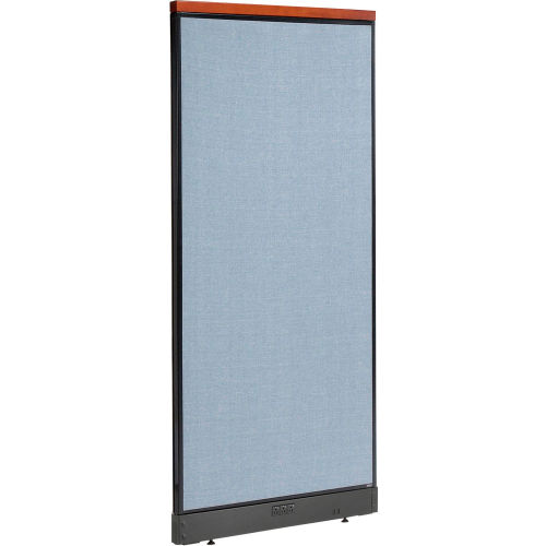 36 x 76"H Deluxe Office Partition Panel with Electric, Blue