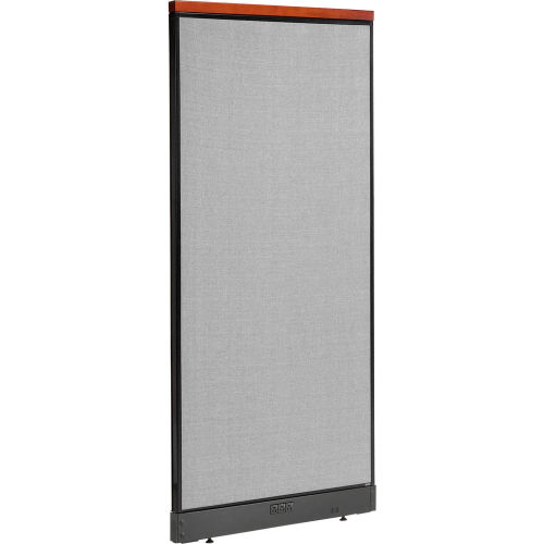 36 x 76"H Deluxe Office Partition Panel with Electric, Gray
