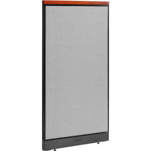36 x 64"H Deluxe Office Partition Panel with Electric, Gray