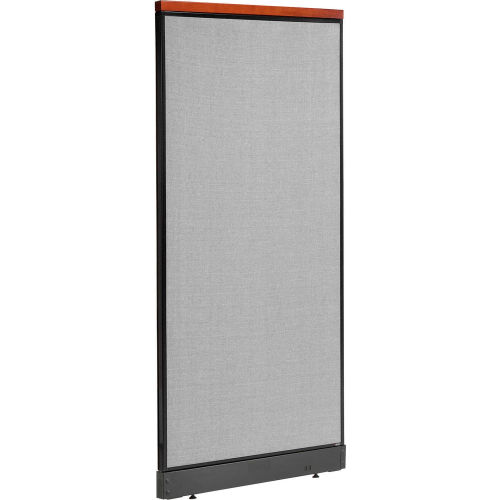 36 x 76"H Deluxe Office Partition Panel Non-Electric with Raceway Only, Gray