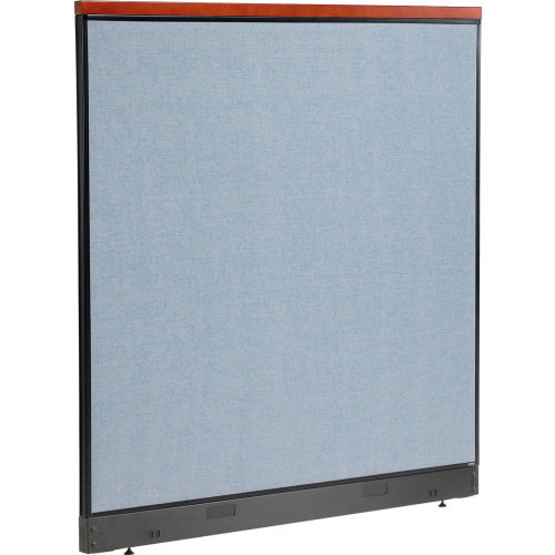 60 x 64"H Deluxe Office Partition Panel Non-Electric with Raceway Only, Blue