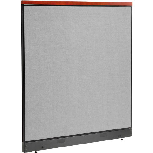 60 x 64"H Deluxe Office Partition Panel Non-Electric with Raceway Only, Gray
