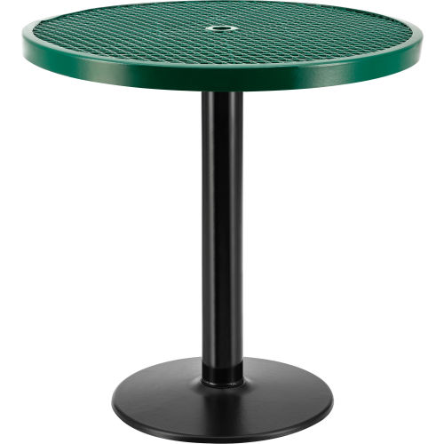 Global Industrial 36in Round Outdoor Food Court Pedestal Counter Table, 36in Height, Green