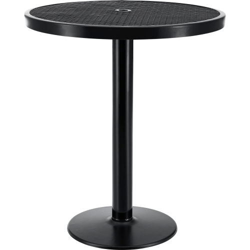 Global Industrial 36in Round Outdoor Food Court Pedestal Bar Table, 42in Height, Black