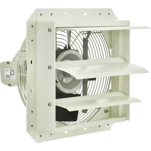 12" Corrosion Resistant Exhaust Fan with Shutter - Direct Drive - 1/8 HP - 900 CFM - 115V