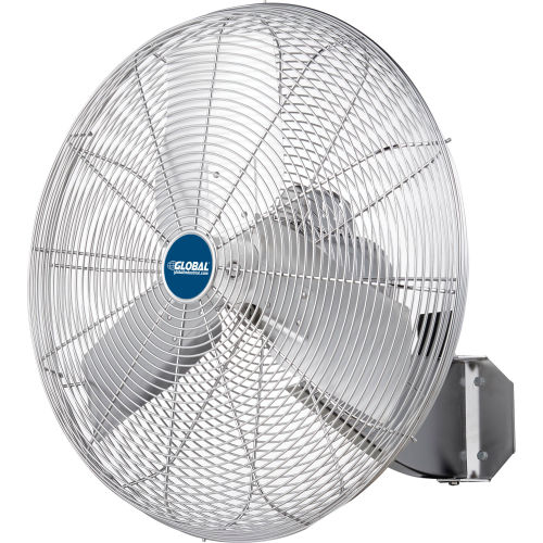 24in Washdown Rated Stainless Steel Wall Mounted Fan - 1/4 HP - 7200 CFM