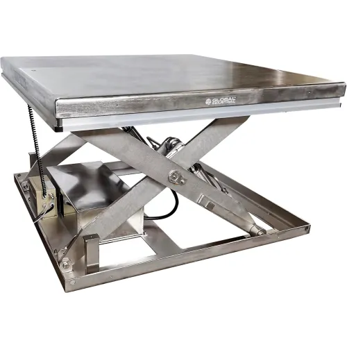 Global Industrial™ Stainless Steel Power Scissor Lift Table, 48" x 48