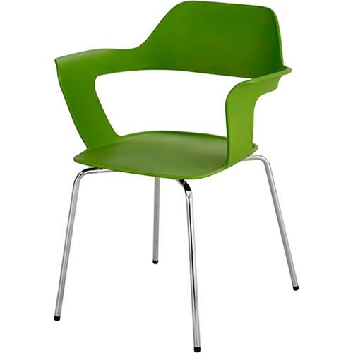 Safco® Bandi Shell Stack Chair, 19"D x 23-3/4"W x 31"H, Green