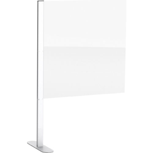 Global Industrial™ Cashier Shield 24"L X 24"H Add-On, With Center Racetrack Base, Silver