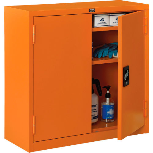 Global Industrial™ Pandemic Wall Storage Cabinet, 30Wx12Dx30H, Orange