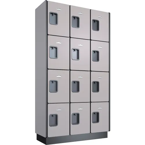 Global Industrial™ 4-Tier 12 Door Wood Locker, 36