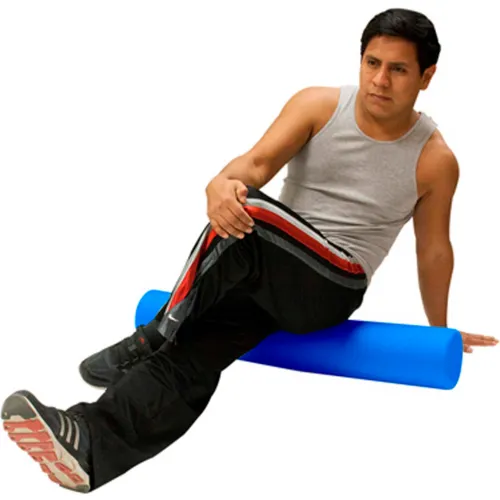 CanDo Blue PE Foam Roller, Half-Round, 6 Dia. x 36L