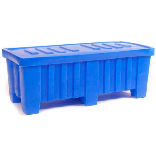 Forkliftable Bulk Shipping Container with Lid - 51-1/2"L x 22-1/2"W x 19"H, Black