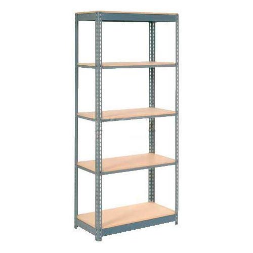 Global Industrial&#8482; Heavy Duty Shelving 36&quot;W x 18&quot;D x 96&quot;H With 5 Shelves - Wood Deck - Gray