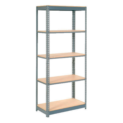 Global Industrial&#8482; Heavy Duty Shelving 36&quot;W x 24&quot;D x 84&quot;H With 5 Shelves - Wood Deck - Gray