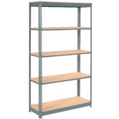 Global Industrial&#8482; Heavy Duty Shelving 48&quot;W x 24&quot;D x 96&quot;H With 5 Shelves - Wood Deck - Gray