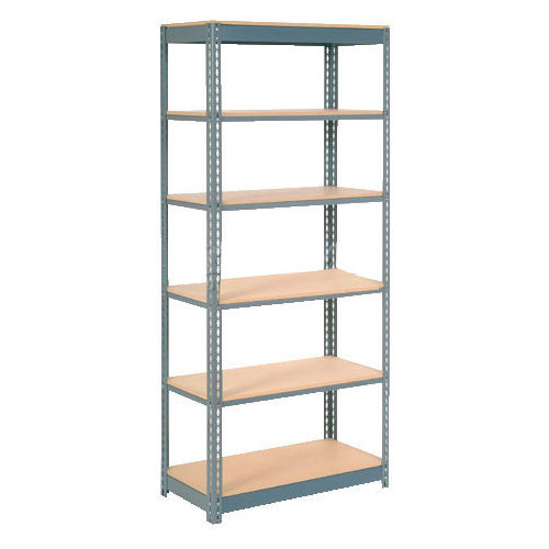 Global Industrial™ Heavy Duty Shelving 36"W x 18"D x 84"H With 6 Shelves - Wood Deck - Gray
