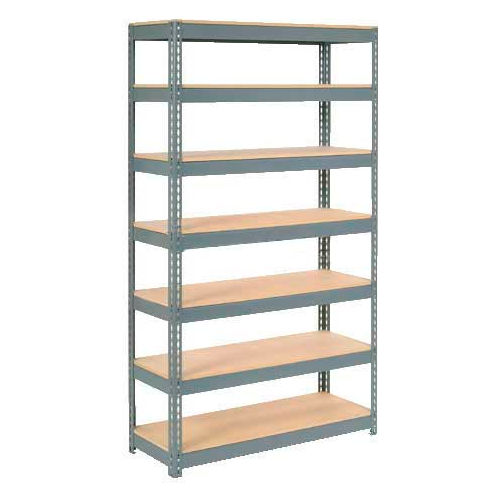 Global Industrial&#153; Extra Heavy Duty Shelving 48&quot;W x 18&quot;D x 96&quot;H With 7 Shelves, Wood Deck, Gry