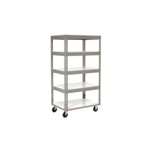 Global Industrial™ Boltless Shelf Truck w/5 Shelves & Poly Casters, 60