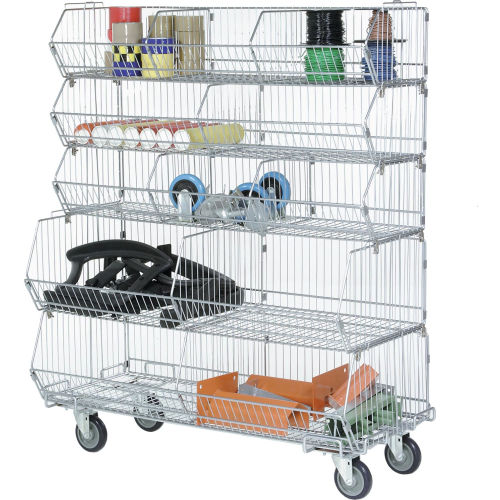 Global Industrial™ Modular Wire Stacking Bin Basket Rack, 48"W x 20"D x