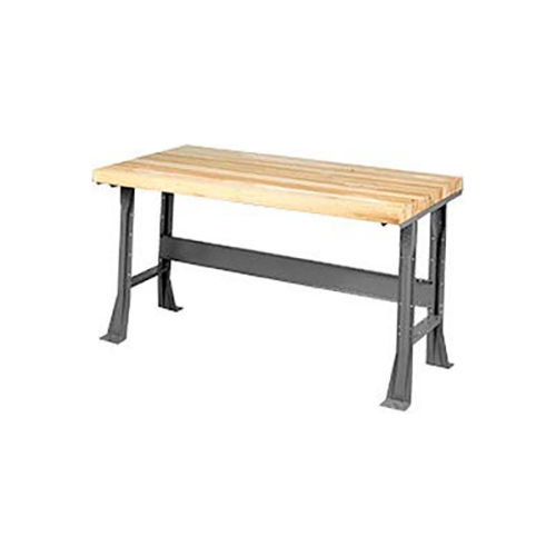 Global Industrial&#153; Extra Long Workbench w/ Maple Square Edge Top, 60&quot;W x 30&quot;D, Gray