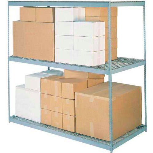 Global Industrial™ Wide Span Rack 72Wx48Dx96H, 3 Shelves Wire Deck 900 Lb Cap. Per Level, Gray