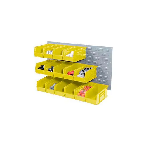 Global Industrial™ Wall Bin Rack Panel 36 x19 24 Yellow 51/2x11x5