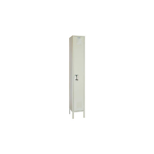 Lyon® 1-Tier 1 Door Locker, Recessed Handle, 12"W x 12"D x 72"H, Putty, Assembled