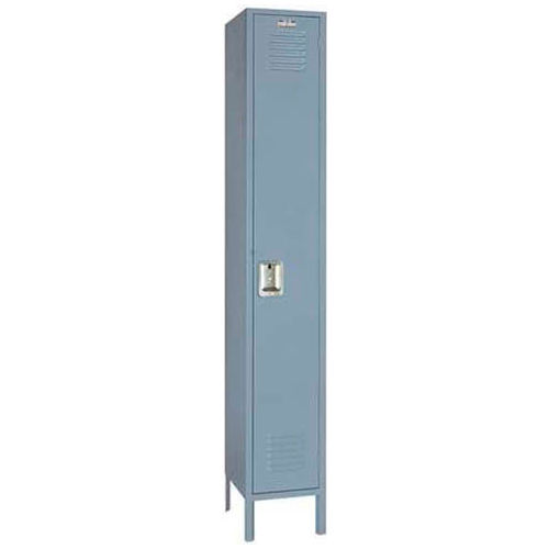 Lyon® 1-Tier 1 Door Locker, Recessed Handle, 12"W x 18"D x 60"H, Gray, Unassembled