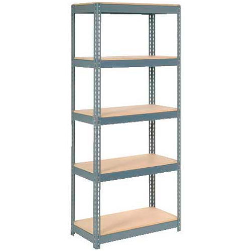 Global Industrial&#153; Extra Heavy Duty Shelving 36&quot;W x 18&quot;D x 84&quot;H With 5 Shelves, Wood Deck, Gry