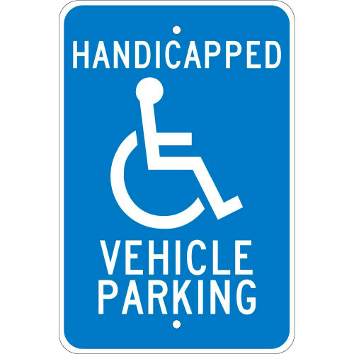 Aluminum Sign - Handicapped Vehicle Parking - .08&quot; Thick, TM10J