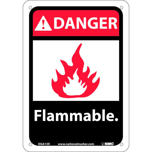 Graphic Signs - Danger Flammable - Plastic 7"W X 10"H
