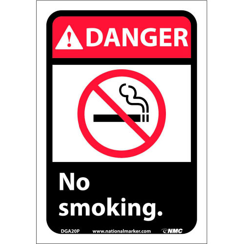 Graphic Signs - Danger No Smoking - Vinyl 7"W X 10"H