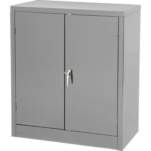 Tennsco Counter High Metal Storage Cabinet 1442-MGY - 36x18x42 Medium Grey