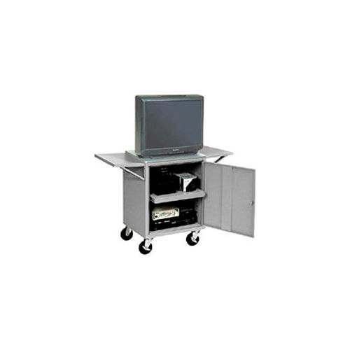 Global Industrial™ Set Of 2 Gray Side Shelves For Security Audio Visual