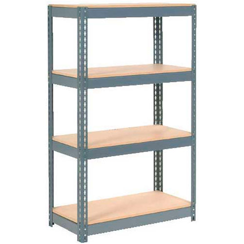 Global Industrial&#153; Extra Heavy Duty Shelving 36&quot;W x 18&quot;D x 72&quot;H With 4 Shelves, Wood Deck, Gry