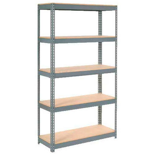 Global Industrial&#153; Extra Heavy Duty Shelving 48&quot;W x 18&quot;D x 72&quot;H With 5 Shelves, Wood Deck, Gry