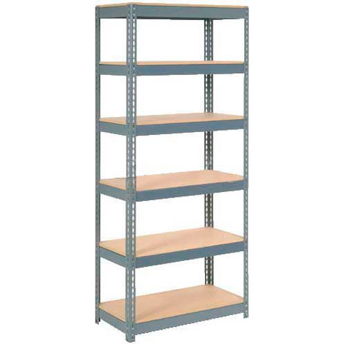Global Industrial&#153; Extra Heavy Duty Shelving 36&quot;W x 18&quot;D x 72&quot;H With 6 Shelves, Wood Deck, Gry