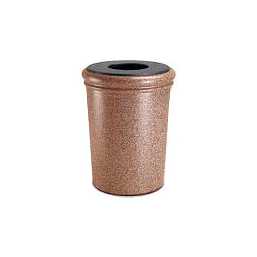 Round Open Top Waste Container, 50 Gallon Capacity, Sedona