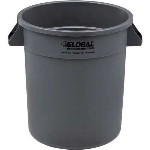 Global Industrial™ Slim Trash Can, 23 Gallon, Gray