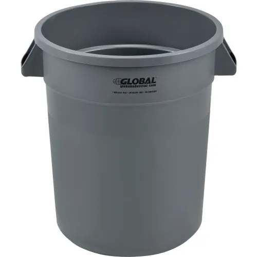 Global Industrial™ Plastic Trash Can 20 Gallon Gray 