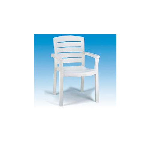 Grosfillex&#174; Stacking Dining Outdoor Armchair Woodgrained - White - Pkg Qty 4