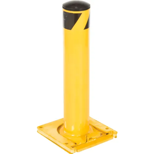 Global Industrial™ Steel Safety Bollard W/Removable Base and Cap, 5.5 ...